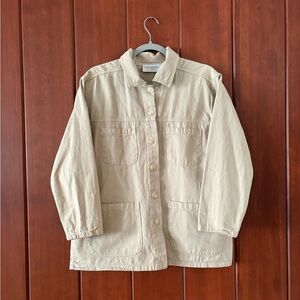 Vintage cream cotton lightweight chore jacket